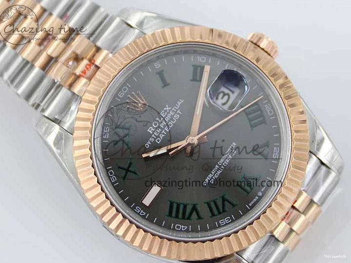 VR3235 904L Green on 126331 Edition Dial SS Bracelet RG Best 41 Steel TWF Jubilee 1:1 RG SS DateJust Roman Gray 0421